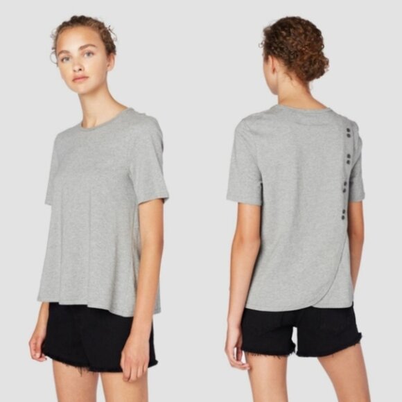 Derek Lam 10 Crosby Button Back Top Black Size M - Picture 1 of 6